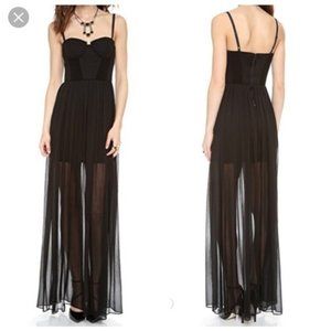 Alice + Olivia Semi-Sheer Bustier Maxi Dress